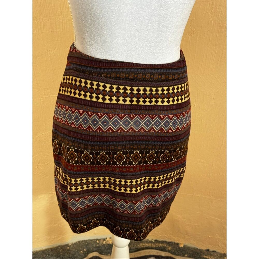 Double D Ranchwear Kilim-Style Tapestry Mini Skirt – Southwestern Geometric Prin - Picture 2 of 4